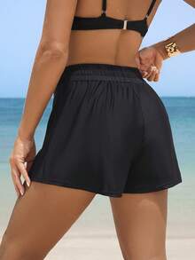 Women Fashion Solid Loose Beach Pants Summer