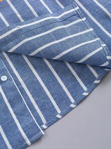 Manfinity Sporsity Casual Loose Fit Long Sleeve Button-Up Shirt For Men, For Fall