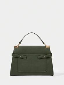 SHECARRY Bolso de hombro versátil y casual minimalista para mujer, el mejor regalo del Día de la Madre, bolso casual de negocios perfecto para la oficina, los negocios y el trabajo - Verde militar - Ver 6