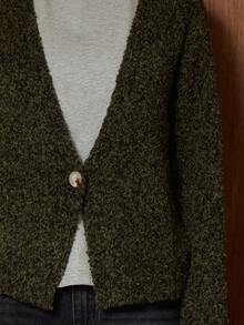 MUSERA Áo khoác cardigan dệt kim một nút, kiểu dáng thường ngày, dễ thương, rộng rãi, phù hợp cho mùa xuân, đi làm, mùa đông, mặc hàng ngày và thanh lịch. - xanh quân đội - Xem 2