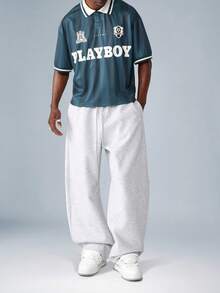 PLAYBOY X SUMWON Áo thun polo sọc đặc trưng, áo thun thể thao mùa hè, áo thun cổ bẻ, bộ sưu tập thời trang đường phố, huy hiệu thêu giải trí cho đội - màu xanh lá - Xem 7