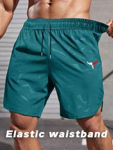 Manfinity Sport Corelite Men's Elastic Waist Drawstring Pocket Slit Casual Sports Shorts