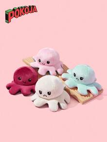 2025年新款可爱翻滚章鱼改变心情毛绒玩具减压书桌摆件 - 彩色 - 查看 2