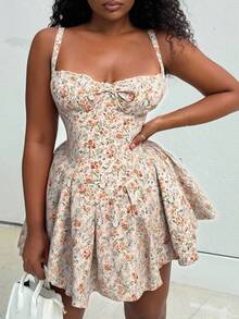 Alexandranx Vestido floral con volantes de estilo del corte de verano, inspirado en el ballet - Multicolor - Ver 5