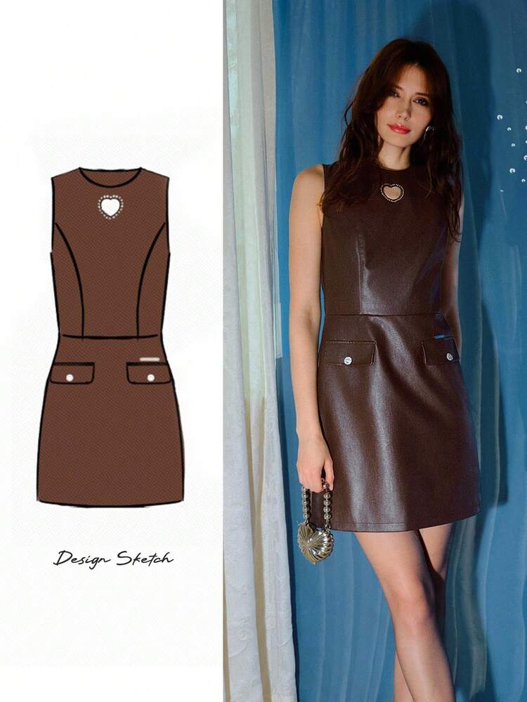 S.W.Smiley x MOTF PU LEATHER CUT OUT DRESS