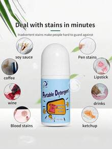 1pc/2pcs/3pcs 50ml Stain Remover Portable Clothes Rolling Bead,Magic Powerful Cleaner Cleaning Pen Clothes Decontamination,No-Wash Emergency Fast Clear Liquid Roller-Ball Cleaner Clothe Fabric Cleaning Tool