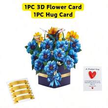 2Pcs/1set 3D Pop-Up Multi-Purpose Cards-Greeting Thank You Cards Birthday Cards With Laser-Cut Flowers,Back To School Essential,School Supplies For Teacher's Day,Handmade Textured Bouquet With Blank Note Card And Envelope For Birthday, Mothers Day, Wedding, Graduation, Anniversary,Thank You Gifts For Lovers Women Teachers Gifts- Summer Celebration - Multicolor - View 17