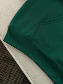 INAWLY Slogan Print Drawstring Hoodie With Thermal Lined FAITH OVER FEAR THE LORD IS ON MY SIDE I WILL NOT FEAR WHAT CAN MAN DO TO PSALMS 118: 6,Long Sleeve Tops Graduation,Back To School,Graduation,Teacher For Women,Back To School Pullover Fall Sweatshirt - Dark Green - View 4