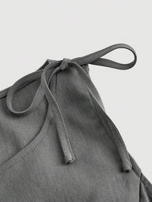 SHEIN MOD 女士加大码优雅通勤灰色无袖薄款西装外套 - 灰色 - 查看 5