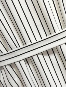 Franclia Wrap-Around Striped Casual & Office Minimalist Style Blouse For Women