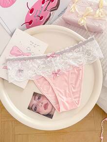 PetitDoll PetitDoll Cute & Comfortable Pink Lace Sexy Women's Panties Cute Panties Lace Panties Frilly Panties