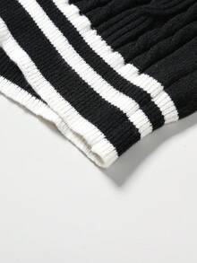 Claim Dot Men's Fashionable Casual College Style Embroidered Cable Knit Crew Neck Sweater, Fall Winter - Multicolor - View 4