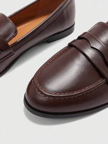 CUCCOO BIZCHIC Women's Round Toe Flat Coffee-Color Classic Minimalist Comfortable Loafers, Versatile For Commuting, Work, And Daily Wear For Christmas Spring Shoes - Chocolate Brown - View 6