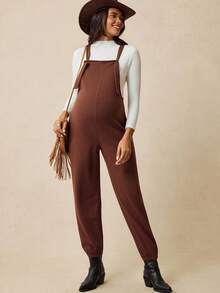 Boho Mama 秋季服装，秋季服装，孕妇装 秋冬服装 孕妇装 孕妇休闲纯色抽绳连体裤，秋冬孕妇装 孕妇连体裤 棕色连体裤 棕色孕妇装 孕妇服装 连体裤 大码连体裤 连体衣 棕色孕妇连体裤 大码孕妇装 - 棕色 - 查看 7