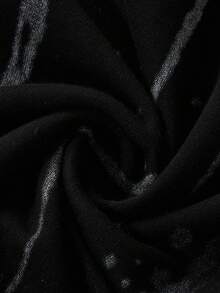 ROMWE MEN Street Life 男士精致圆点连帽卫衣，适合秋冬季日常穿着 - 黑色 - 查看 6