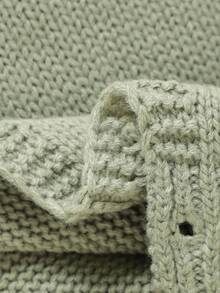 浅绿色婴幼儿可爱松鼠刺绣连体衣，圆领长袖休闲风格 - 橄欖綠 - 查看 7