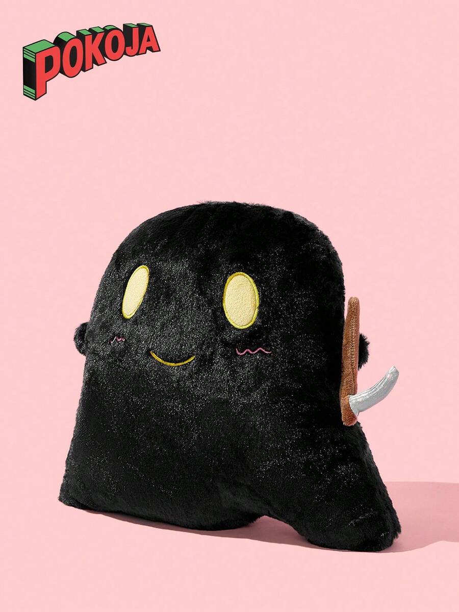 1 PC Cute Scythe Ghost Plush Toy - Halloween Reaper Stuffed Doll, Soft Hugging Cuddle Pillow For Sleeping, Spooky Home Decor Gift For Boys Girls - Multicolor - View 1