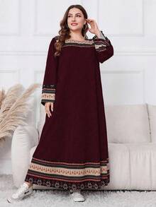 Al Najma Váy Maxi Cổ Tròn Cỡ Lớn Thường Ngày Cho Nữ, Váy Dài Thường Ngày Giản Dị, Trang Phục Maxi Thường Ngày/Ở Nhà Cho Nữ - Nhiều màu - Xem 4