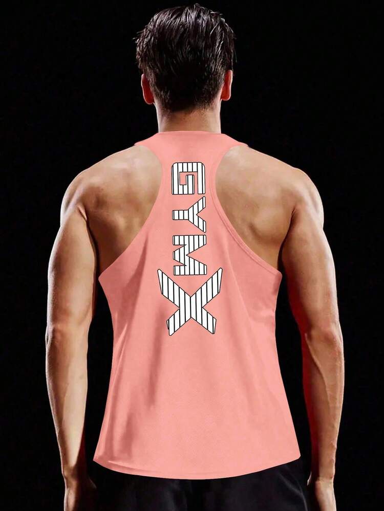 Manfinity Fitness Áo thun thể thao/áo ba lỗ cổ tròn rộng rãi, thoải mái cho nam mùa hè - Hồng - Xem 4