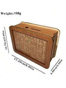 1 个木制硬币存钱罐，浅棕色，带计数器，桌面装饰，家庭储蓄盒最佳礼物