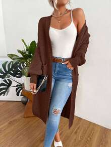 Plain Long Sleeve Cardigan, Casual Everyday Wear Burgundy Cardiganlong Cardigans Ladieslong Sweater Cardigan,Petite,Tall