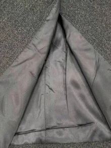 Claim Dot Loose Fit Men's Lapel Collar Drop Shoulder Belted Long Sleeve Overcoat, Fall Winter - Grey - View 5