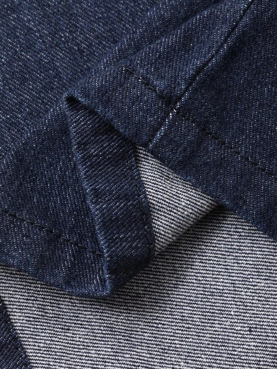 Women's Solid Color Fitted Short Sleeve Collared Shirt And Wide Leg Pants Casual Street Style Denim Suit, Autumn