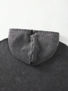 ROMWE MEN Street Life Áo hoodie nam cổ điển, phong cách đường phố, mùa thu - màu xanh lá - Xem 4