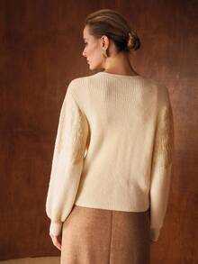 MOTF PREMIUM CARDIGAN ELEGANTE DE MANGA LARGA CON ABOTONADURA - Albaricoque - Ver 5