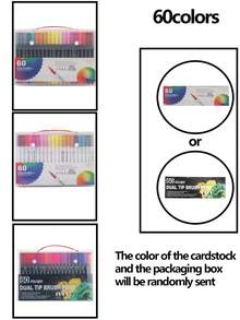 Dual Tip Brush Marker, Fine & Soft Double Tip Art Markers For Adult Kids Coloring Hand Lettering Writing Planner Journal Note Calligraphy Drawing Art Craft School Supplied Back To School - Multicolor - View 15