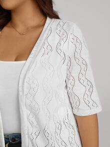 Comfylo Plus Size Fall Women Clothes Leopard Print 7/8 Sleeve Everyday Casual Bomber Jacket Back To School Clothes For Autumn & Winter Fall Clothes For Women Fall Outfits Women - White - View 6