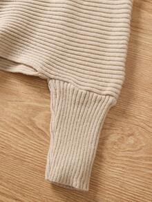 Sparklyn 2件套女童高领不对称毛衣和喇叭裤，秋冬