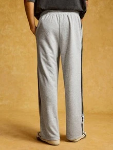 HARRY POTTER X SHEIN Men's Letter & Number Graphic Pocket Casual Pants, Fall - Grey - View 2