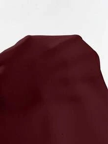 SHEIN Unity Women's Casual Solid Color Long Sleeve T-Shirt, Versatile For Autumn - Burgundy - View 7