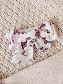 2件套新生儿女婴蝴蝶印花连体衣和粉色上衣睡衣套装 - 彩色 - 查看 10