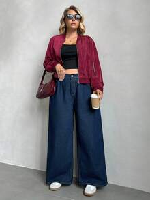 Auralis Quần Jeans Boyfriend Ống Rộng Thời Trang Thường Ngày Và Đa Năng Size Lớn - Màu xanh lam - Xem 5