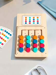 12 Double Sided Cards 124 Question Types Wooden Color Matching Puzzle Set Montessori Toy Brain Teaser Psychological Challenge Game Learning Tool Suitable For Teens 13 Years Up Family Game Night STEM Activity