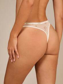 Enchnt 3 件装女士透气印花网眼舒适性感丁字裤内裤 - 彩色 - 查看 8