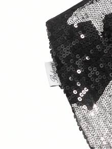 Y2Kool Women's Metallic Sequin Pentagram Mini Skirt, Party, Halloween, Holiday, Travel Sequin Skirt Star Sequin Skirt Sparkle Skirt Star Skirt Black Skirt Casual Stylish Collection New Year - Black - View 5