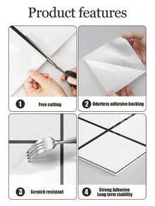 1 BỘ 10 MIẾNG GẠCH ỐP TƯỜNG MÀU TRẮNG KẺ CARO - TẤM GẠCH PVC TỰ DÍNH DỄ DÀNG BÁM VÀ DÁN CHO NHÀ BẾP, PHÒNG TẮM VÀ PHÒNG GIẶT. - Nhiều màu - Xem 9