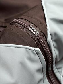 PAVTROS Men's Stand Collar Contrast Color Zip-Up Jacket , Men Windbreaker Jacket , Men Cropped Jacket , Cropped Windbreaker, Fall