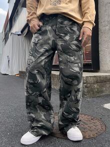 DAZY Men's Casual Retro Camouflage Straight Leg Jeans Pants - Multicolor - View 5