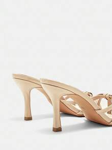 CUCCOO CURVES Plus Size Wide Fit Elegant Sexy Multi-Strap Sandals, Suitable For Summer Outdoor And Daily Wear - Apricot - View 4