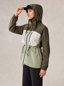 OutZeal Damen Outdoor-Jacke zum Wandern und Campen, mit Kordelzug an der Taille, Mesh-Einsatz am Rücken, Kapuze, Outdoor-Oberteil für Frühling und Herbst - Verschiedenfarbig - Übersicht 9