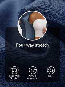 Flexra Áo khoác denim dáng ôm, giặt thường ngày, có khóa kéo phía trước dành cho nữ - Rửa tối - Xem 7