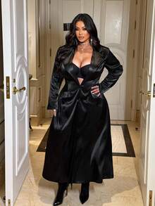 NU&NOW Plus Size Long Slim Fit Casual Fashion Blazer Coat Fall Winter Cloth For Women Autumn