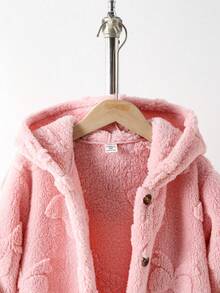 新款时尚蝴蝶结蓬松连帽开衫外套欧美风秋冬 - 藕粉色 - 查看 7