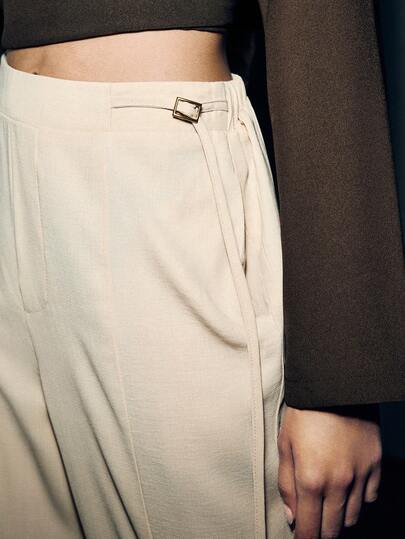 Lumivelle 女士舒适亚麻休闲裤