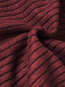 SHEIN 女婴幼儿 0-3 岁休闲日常百搭时尚外套高领落肩罗纹针织长袖上衣 + 喇叭裤套装，婴儿秋冬装，卡其色