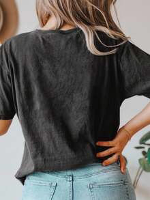 DrmWander Halloween Dark Style Graphic Print Short Sleeve T-Shirt For Women, Christmas